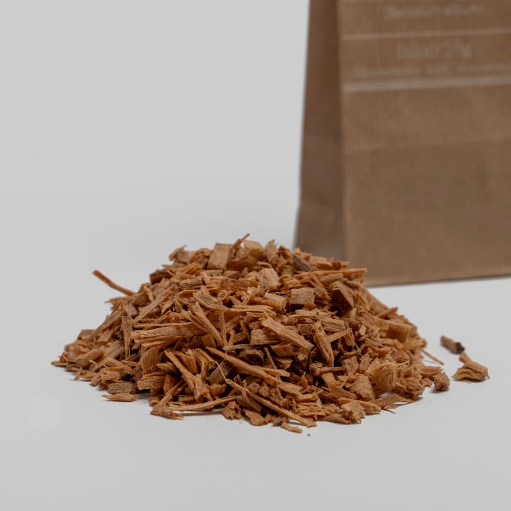 Sandelholz 1A (Santalum album), naturreines Räucherwerk von Pure Wood & Smoke